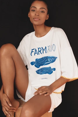 Farm Rio x Anthropologie Oversized Crop Graphic Tee