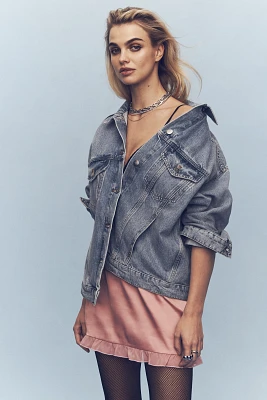 By Anthropologie Sheer Ruffle Mini Skirt