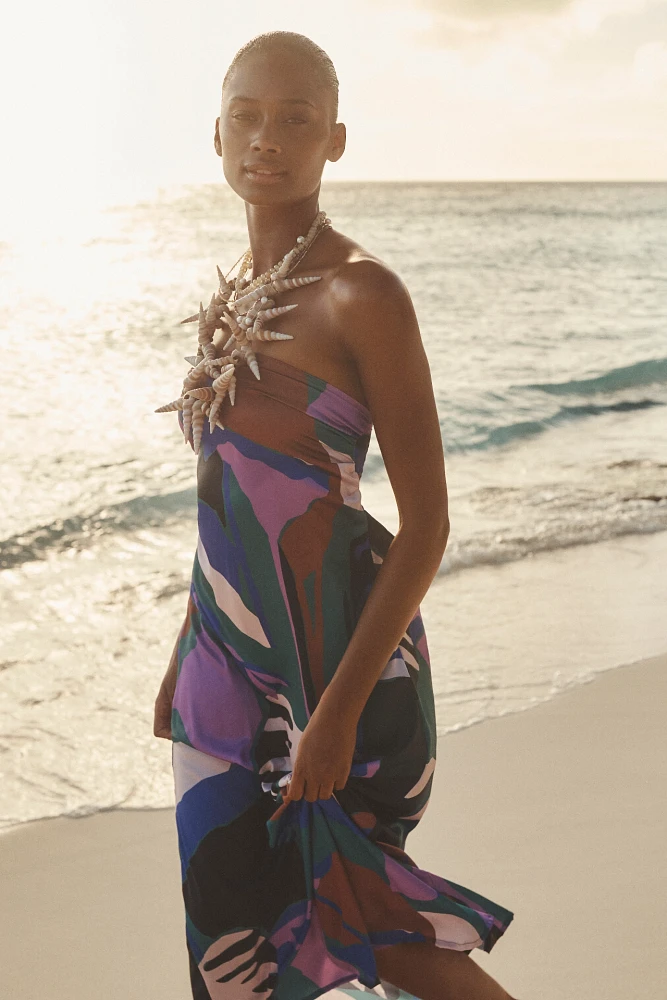 Villa Fresca Halle Strapless Satin Maxi Dress