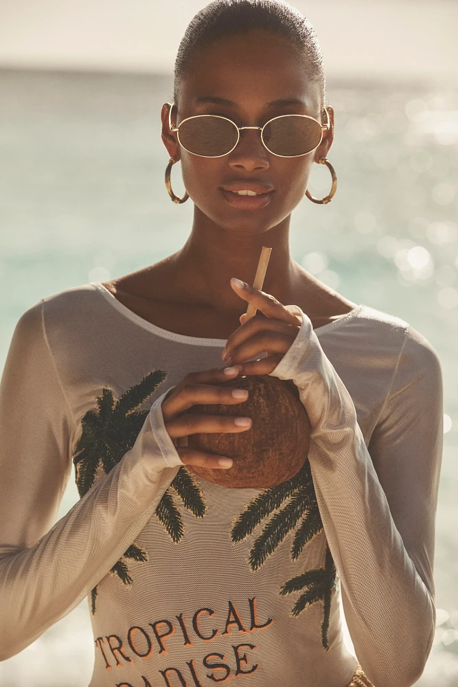 Maaji Tropical Paradise Sheer One-Piece Swimsuit