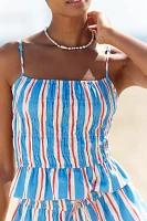 Solid & Striped Delta Linen-Blend Square-Neck Top