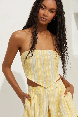 Vitamin A Joni Strapless Linen Scarf Top