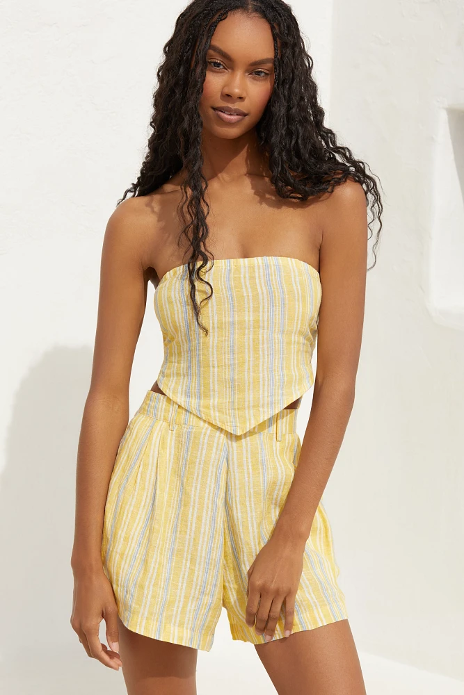 Vitamin A Getaway High-Waist Linen Shorts