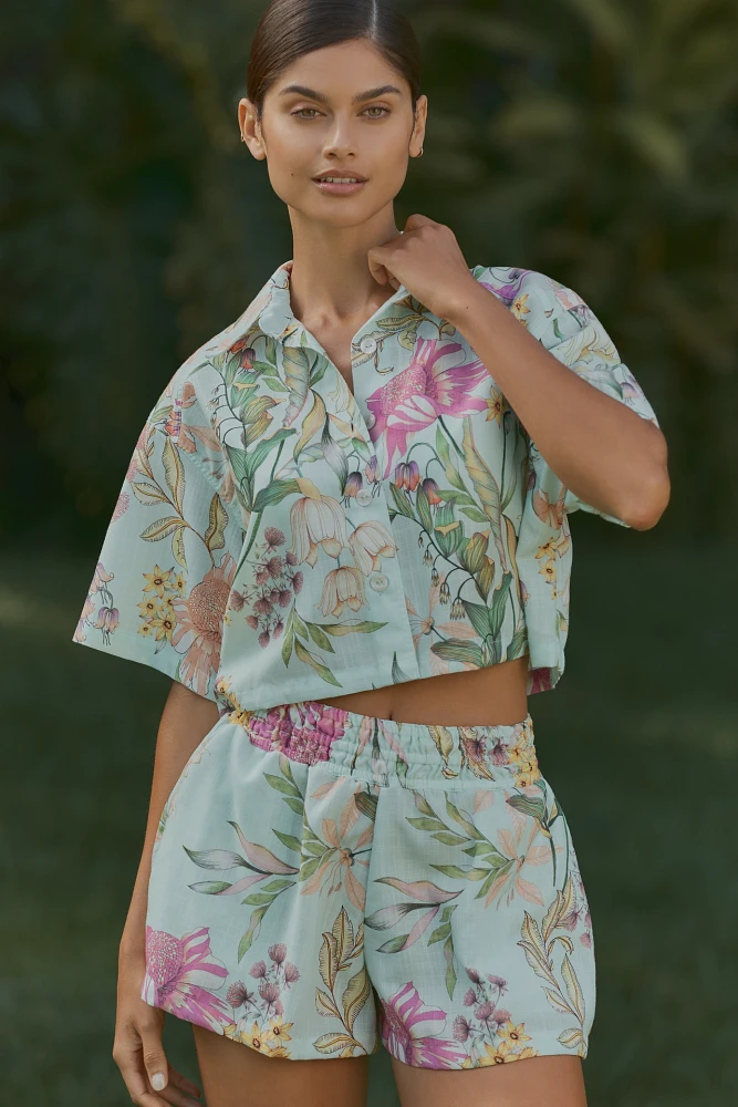 PQ Swim Amira Relaxed Floral Printed Pull-On Shorts