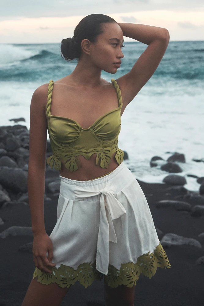 Bahia Maria x Anthropologie Martina Linen-Blend Shorts