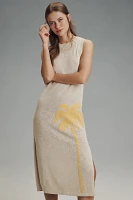 Spiritual Gangster Linen Blend Palm Lucy Tank Midi Dress