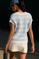 Varley Alfie Cable-Knit Short-Sleeve Top