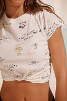 Celandine Twist-Front Crop Baby Tee