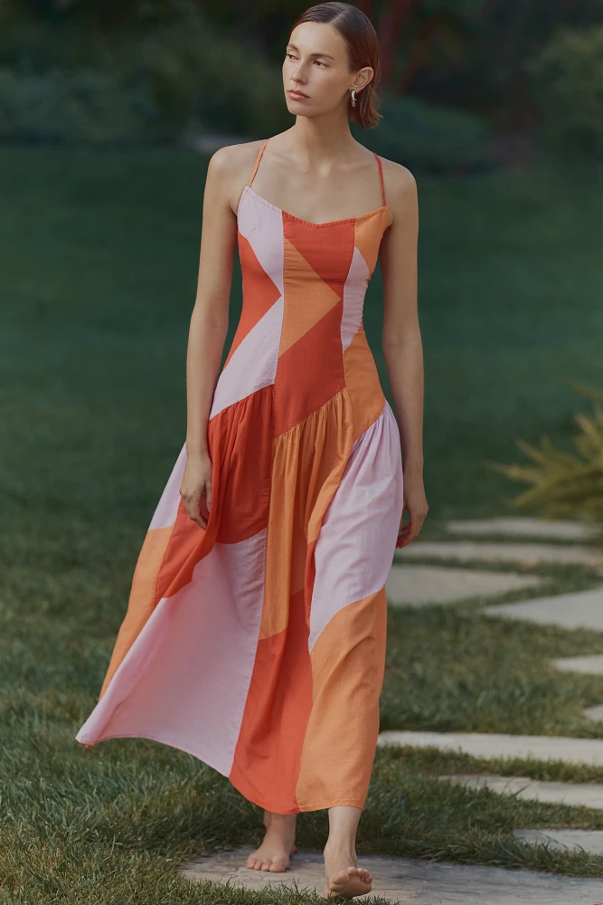 Celandine Sleeveless Drop-Waist Midi Dress