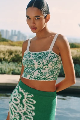 Celandine Knit Square Crop Tank Top