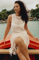 Celandine Sheer Fringe Cover-Up Midi Dress