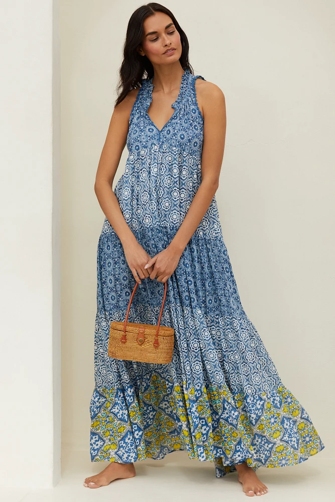 Ro's Garden Sofia Sleeveless Tiered Maxi Dress