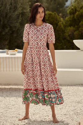 Ro's Garden Daphne Short-Sleeve Midi Dress