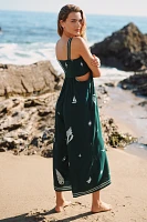 Celandine Square-Neck Smocked Cutout Jumpsuit