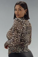 AFRM Zadie Plus Long-Sleeve Turtleneck Mesh Top