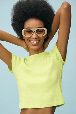 The Blair Stretch Cotton Short-Sleeve Baby Tee by Maeve
