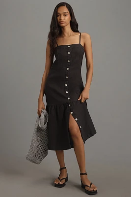 Nation Los Angeles Luciana Linen Midi Dress