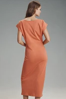 Nation Los Angeles Salma Boat-Neck Pleated Midi Dress