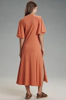 Nation Los Angeles Miley Short-Sleeve Raglan Midi Dress