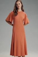 Nation Los Angeles Miley Short-Sleeve Raglan Midi Dress