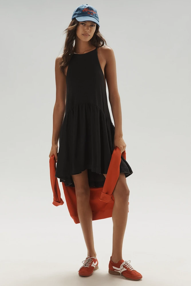 Daily Practice Sleeveless Flounce Drop-Waist Mini Dress