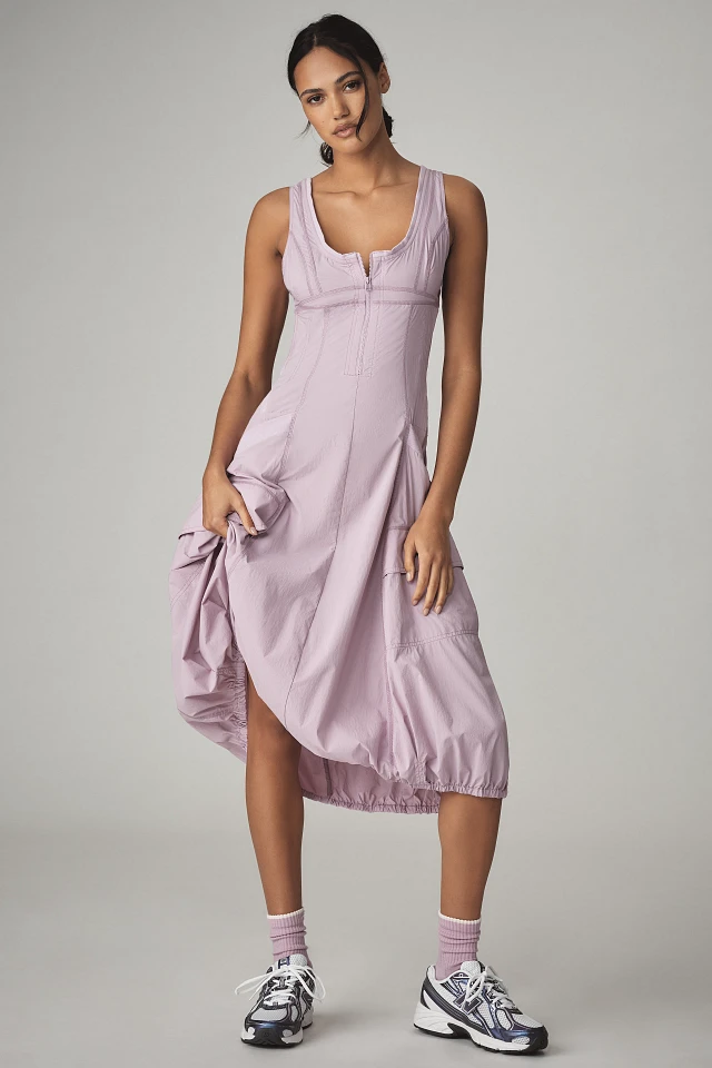 daily practice fastpack bubble-hem midi dress Daily Practice Fastpack Bubble-Hem Midi Dress