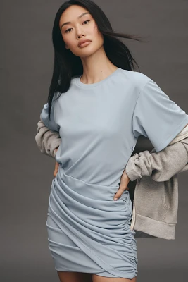 English Factory Short-Sleeve Ruched Mini Dress