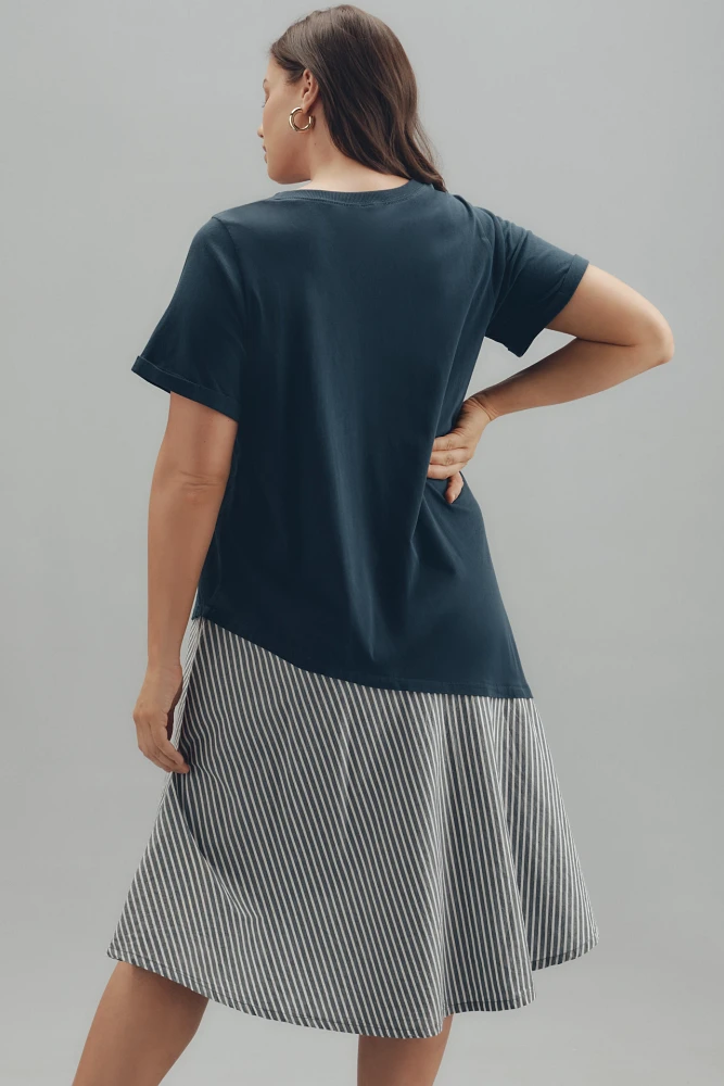 Daily Practice Final Lap Short-Sleeve Twofer Midi Dress