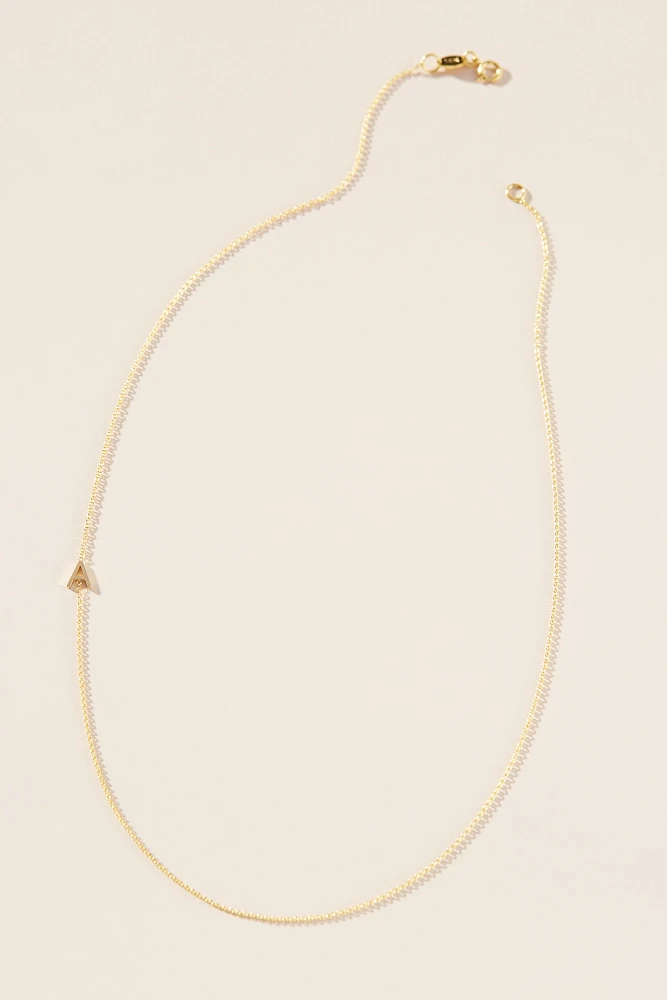 Maya Brenner 14k Gold Asymmetric Monogram Necklace