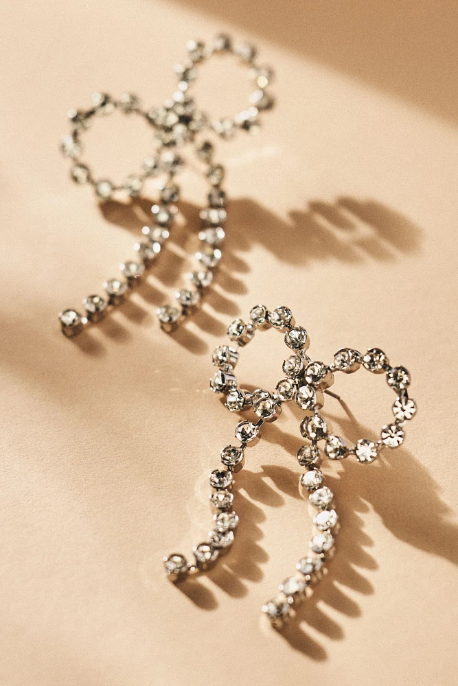 Rhinestone Bow Earrings