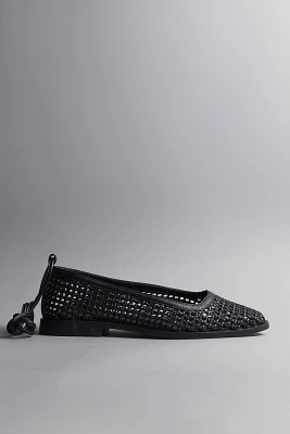 Kaanas Nana Ankle-Strap Woven Ballet Flats