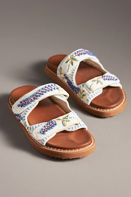 De Siena Beaded Slide Sandals