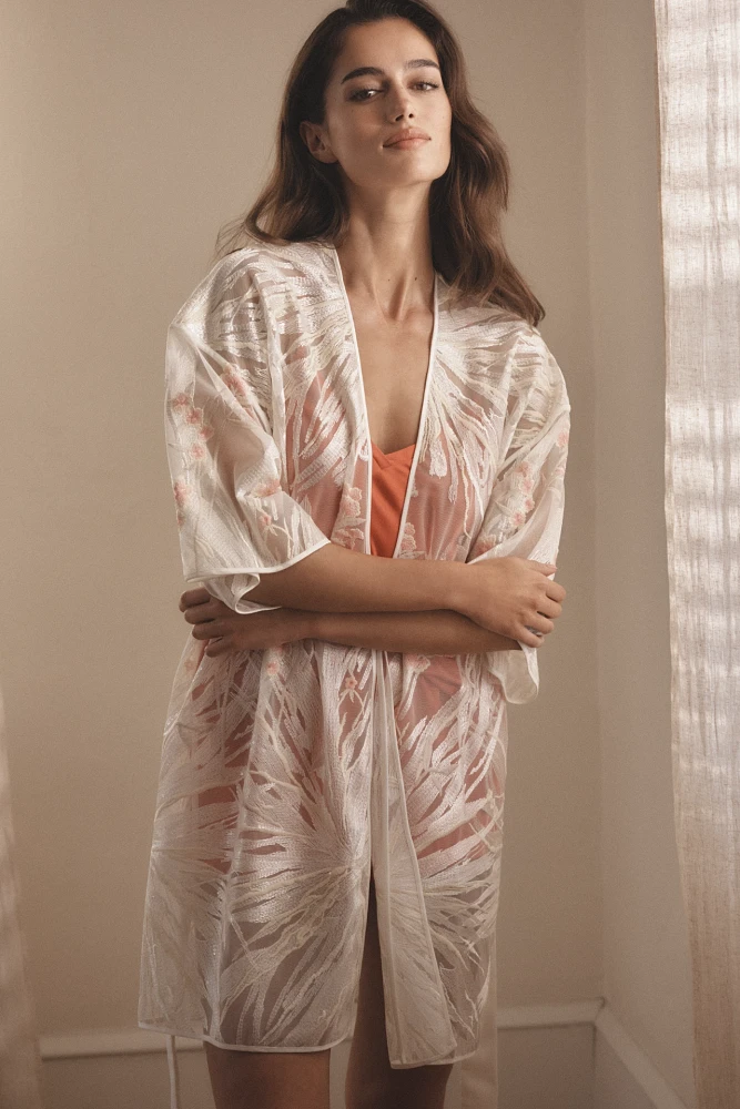 Rya Collection Tamara Sheer Floral Cover-Up Robe