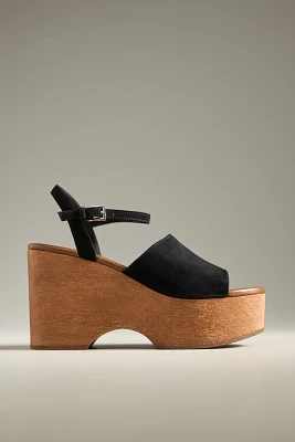 Jeffrey Campbell On Deck Wooden Wedge Platform Sandals
