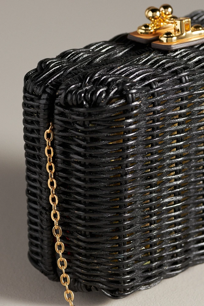 Frances Valentine Paige Wicker Box Clutch