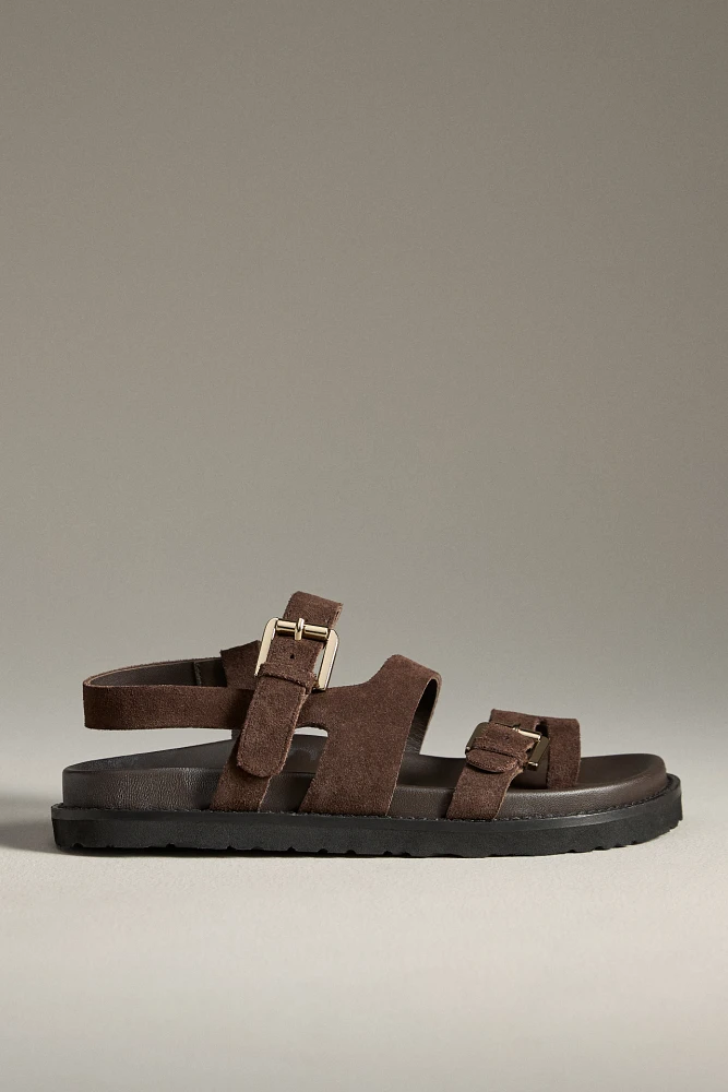 By Anthropologie Suede Buckle Sandals