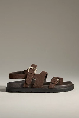 By Anthropologie Suede Buckle Sandals