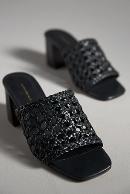 By Anthropologie Woven Block-Heel Mule Sandals