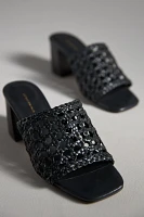 By Anthropologie Woven Block-Heel Mule Sandals