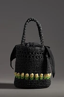 Damson Madder Raffia Bucket Bag