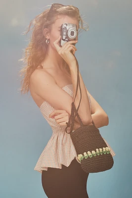 Damson Madder Raffia Bucket Bag