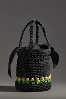 Damson Madder Raffia Bucket Bag