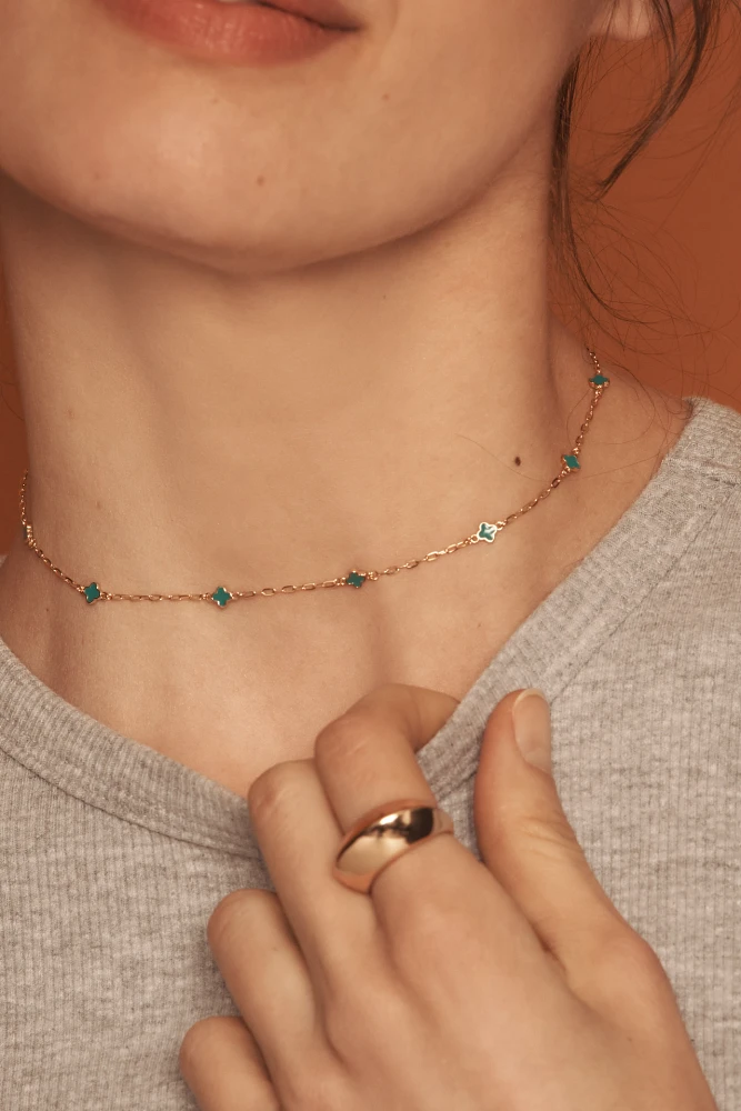 Tiny Clover Chain Necklace