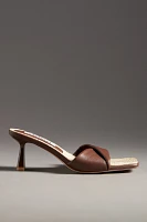 CAVERLEY Jackie Square-Toe Kitten-Heel Mules