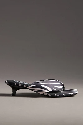 CAVERLEY Buck Thong Kitten-Heel Mules
