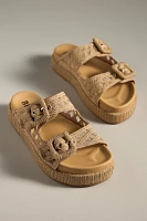 Bibi Lou Raffia Platform Slide Sandals
