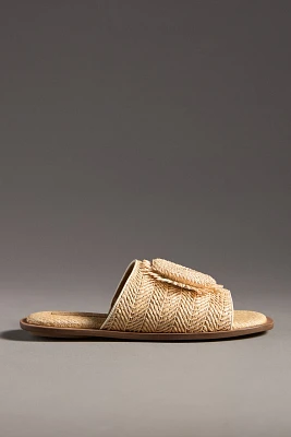 Kelsi Dagger Brooklyn Bloom Raffia Slide Sandals