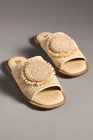 Kelsi Dagger Brooklyn Bloom Raffia Slide Sandals