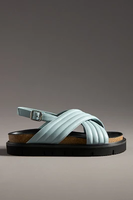 All Black Flat Lugg Cross Sandals
