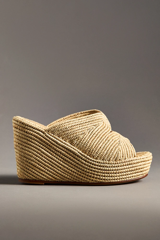 Carrie Forbes Lilou Raffia Wedge Heels